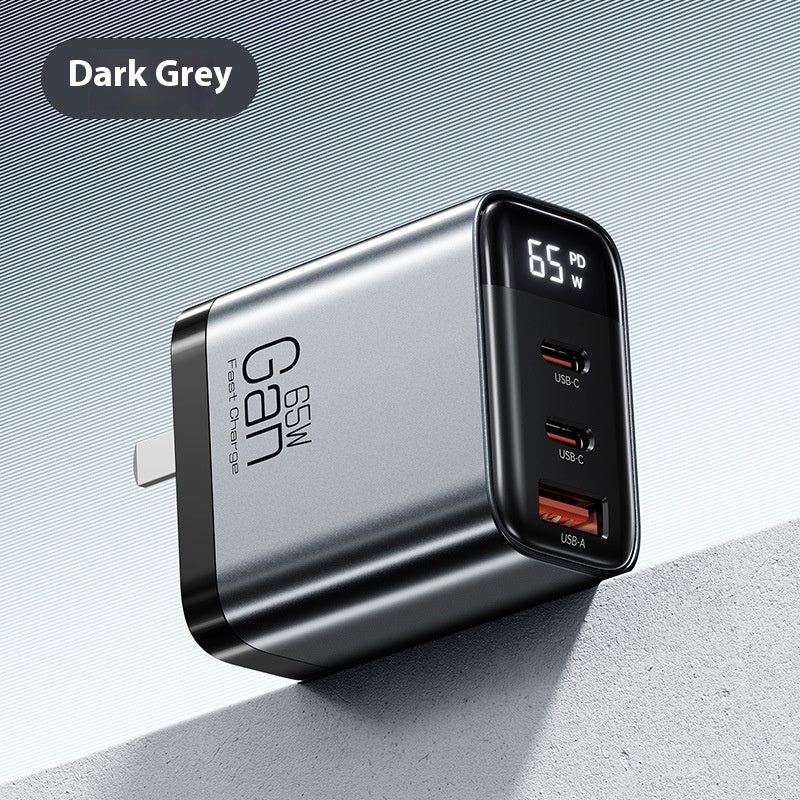 Gallium Nitride Three-port Charging Plug Smart Digital Display Mobile Phone Charger