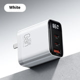 Gallium Nitride Three-port Charging Plug Smart Digital Display Mobile Phone Charger