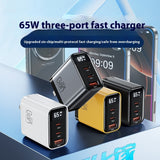 Gallium Nitride Three-port Charging Plug Smart Digital Display Mobile Phone Charger